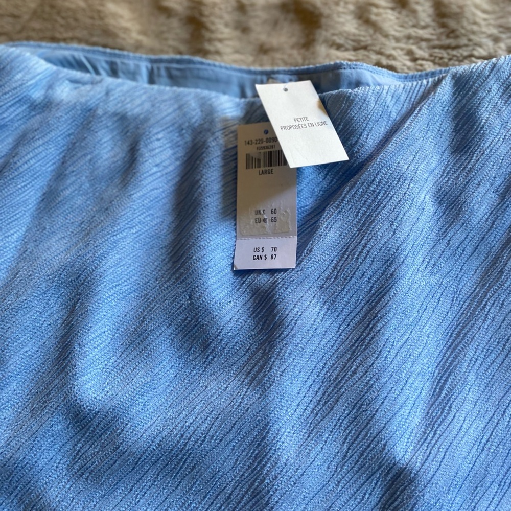 NWT- Blue midi length blue slip skirt